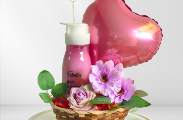 Cesta Corazón Rosa