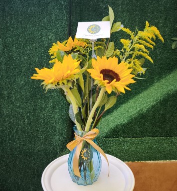 Florero Girasoles y Lazo
