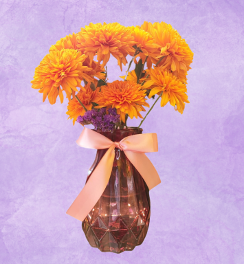 Florero crisantemo naranja