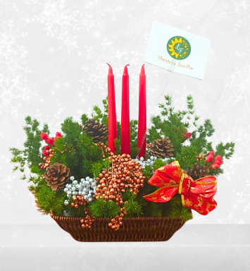 Centro Navideño con Velas