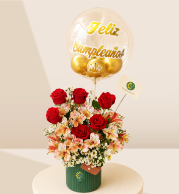 Rosas Cumpleaños Dorado